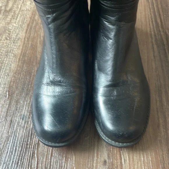 Over the knee black leather size 7.5 boots